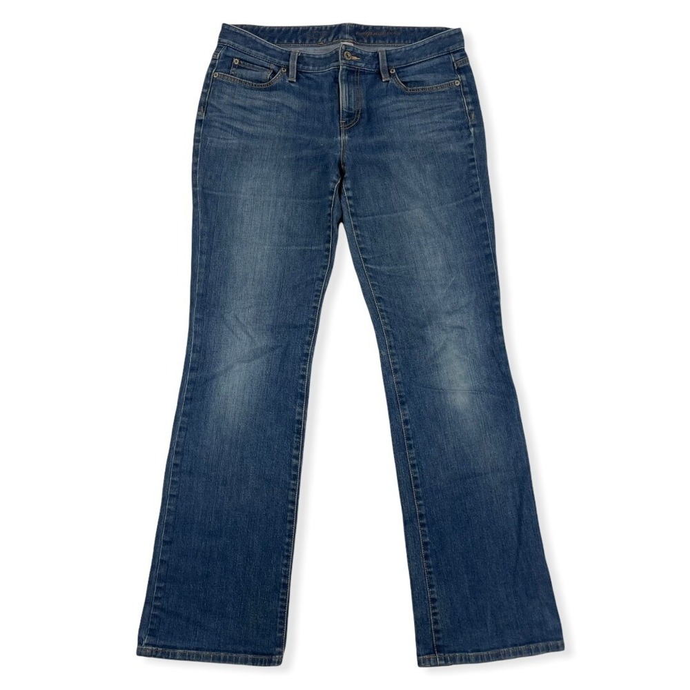 Loft Original Boot Bootcut Denim Blue Jeans Sz 8 Cotton Spandex Stretch Med Wash